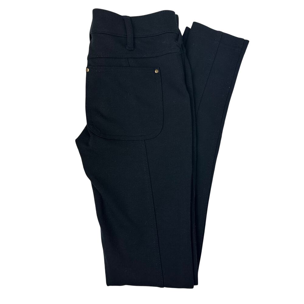 Free People Womens Moto Skinny Slim Fit Classic Low Rise Solid Black Jeggings 24